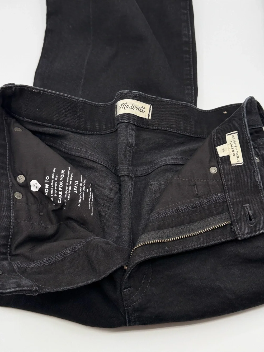 Madewell The Perfect‎ Vintage Flare Black Jeans Women's Size 29